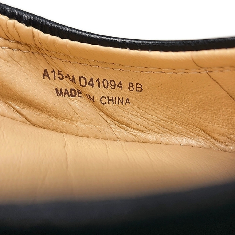 Cole Haan Black Smooth Leather Round-Toe Elasicized Sides Slip-On Ballet Flats - Picture 10 of 12
